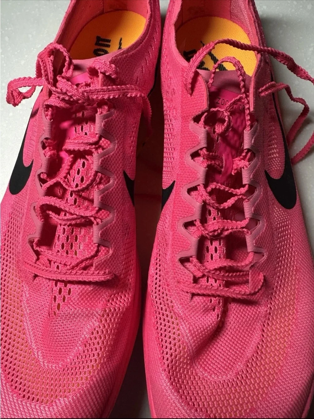 Nike men’s Fast-Run Shoe in Hot Pink with Orange Sole